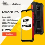 Ulefone Armor 8 Pro 8GB+128GB Rugged Smartphone Android 11 NFC/IP68/ Smartphone 5580mAh Waterproof Mobile Phone Global version