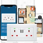 Electrical Outlet in-Wall Smart-- Wi-Fi Outlet with High Speed 2.1A USB Port Power- Supply Mode- Neutral Line+Live Line