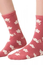 Steven 123 067 květiny růžové Dámské ponožky 38/40 růžová