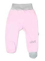 Baby Nellys Kojenecké polodupačky, růžové - Love, vel. 56 (1-2m)