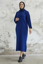 InStyle Ivona Hooded Sweater Dress - Navy