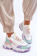 Women's Sock Sneakers White-purple Keaton