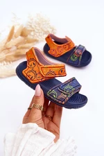 Children's foam sandals with light pattern Malaga Blue Green