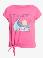 Pink Girl T-Shirt with Knot Roxy Pura Playa - Girls