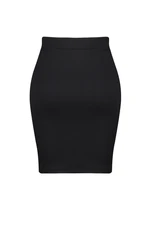 Trendyol Curve Black Knitted Skirt with Pleats