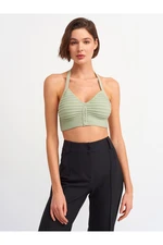 Dilvin 1011 Lace-up Back Tricot Bustier-Light Khaki
