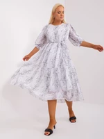 White dress plus size with frills