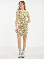 Yellow and White Women's Patterned Sheath Dress Versace Jeans Couture - Women