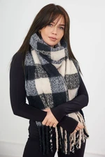 6073 Women's scarf black + beige