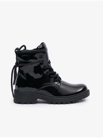 Black Girly Ankle Boots Geox Casey - Girls