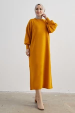 InStyle Mina Balloon Sleeve Sweater Dress - Mustard