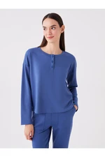 LC Waikiki Women's Crew Neck Plain Long Sleeve Pajamas Top