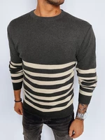 Men's Dark Grey Striped Dstreet Sweater