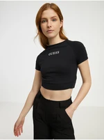 Black Women Crop Top Guess Aline - Women