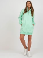 Mint basic sweatshirt dress with pockets