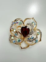 Brooch XZ459-167 Gold + Brown