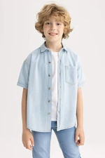DEFACTO Boy Oversize Fit Polo Collar Jean Shirt