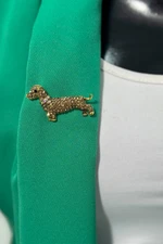 Brooch Dog A-2-21-6 gold color