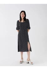 LC Waikiki U-Neck Patterned Leatherette Women's Dress