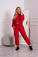 Insulated set with a short sweatshirt of red color