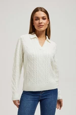 V-neck sweater with collar