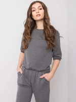 Women's dark grey melange jumpsuit