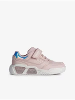 Light Pink Girly Sneakers with Glowing Sole Geox - Girls
