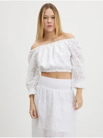 White Women Patterned Crop Top Guess Rafa - Women