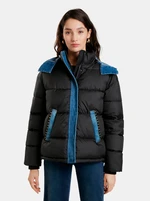 Blue-Black Desigual Austen Womens Winter Jacket - Ladies