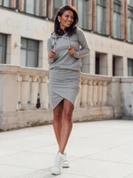 Women's sports set, skirt and grey sweatshirt