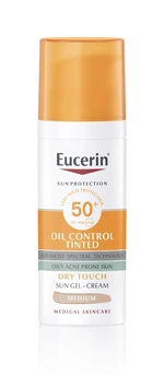 Eucerin Oil Control Ochranný krémový gel na opalování na obličej SPF 50+ středně tmavý 50 ml Eucerin Oil Control Ochranný krémový gel na opalování na obličej SPF 50+ středně tmavý 50 ml