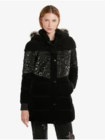 Černý dámský prošívaný zimní kabát Desigual - Dámské