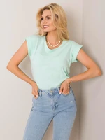 Simple women's T-shirt in light mint color