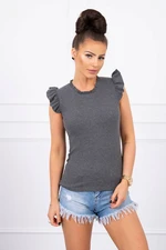 Blouse with ruffles made of graphite