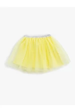 Koton Mini Skirt With Glitter Lined, Shiny Elastic Waist.