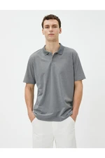 Koton Basic Polo T-Shirt with Buttons, Short Sleeves.