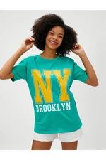 Koton College T-Shirt Printed Short Sleeved Crew Neck Cotton