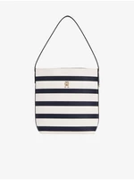 Blue and Cream Ladies Striped Handbag Tommy Hilfiger - Women