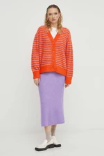 Vlněná sukně American Vintage fialová barva, midi