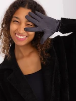 Dark grey gloves with touch function