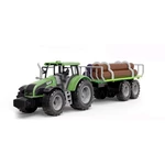 Alltoys Traktor s valníkom a drevom zelený