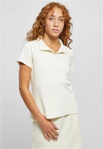 Women's towel polo shirt light white