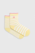 Detské ponožky United Colors of Benetton žltá farba
