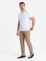 Ombre Men's SLIM FIT chino pants - light brown