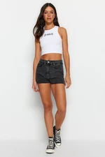 Trendyol Black High Waist Denim Shorts