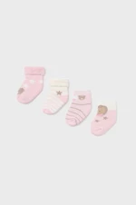 Kojenecké ponožky Mayoral Newborn 4-pack růžová barva