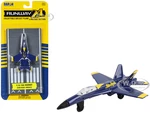 McDonnell Douglas F/A-18A Hornet Fighter Aircraft Blue "United States Navy Blue Angels 2" with Runway Section Diecast Model Airplane by Runway24