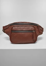 Synthetic leather shoulder bag brown