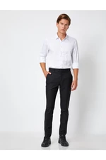 Pánské černé kostkované slim chino kalhoty Koton