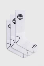 Ponožky Timberland 3-pak biela farba, TB0A2PTZ1001
